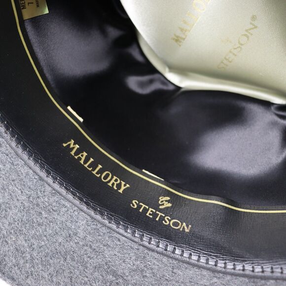 Men's Mallory by Stetson Pure Wool Fedora Gray Braided Band Size 7 - 7 1/8 Med - Picture 5 of 6